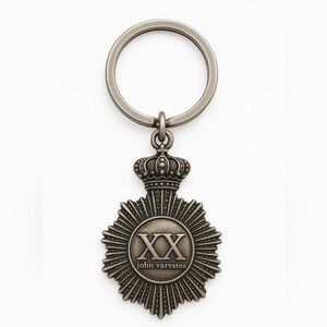John Varvatos XX Keychain – Crown Medallion Design